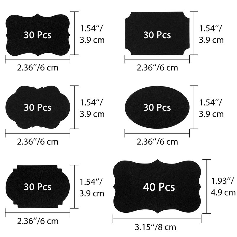 Wisdompro Chalkboard Labels, 190 Pcs Waterproof, Reusable & Removable Blackboard Stickers for Storage Bins, Food Container, Mason Jars, Bottles - 2 Sizes - Image 3